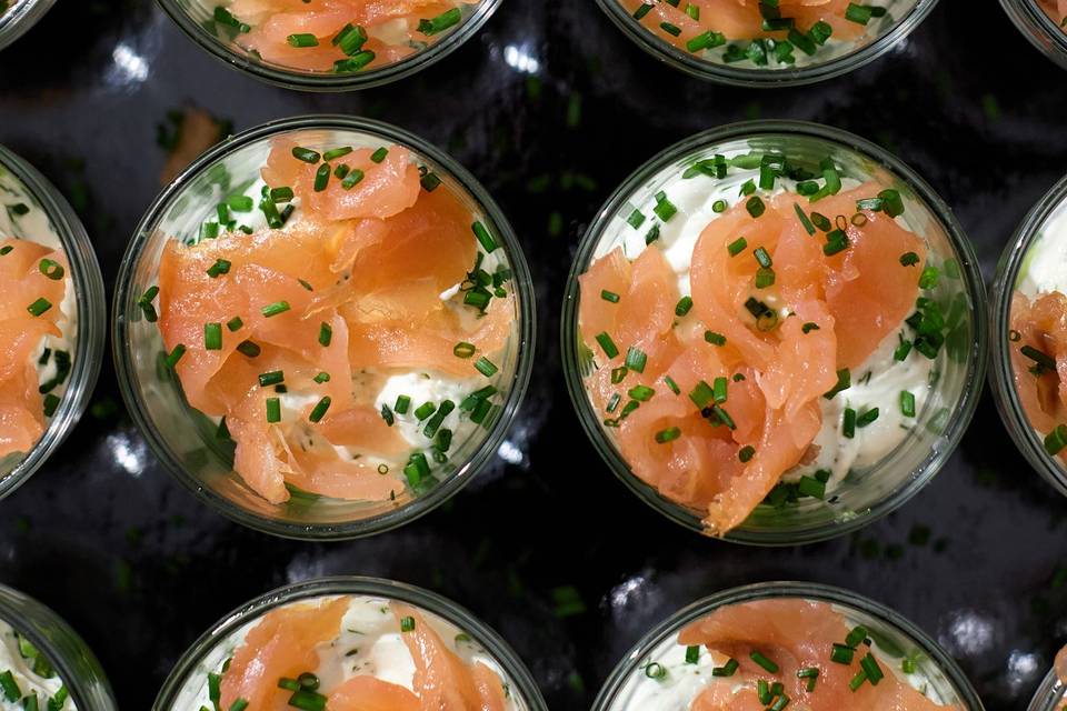 Verrine d'avocat-saumon
