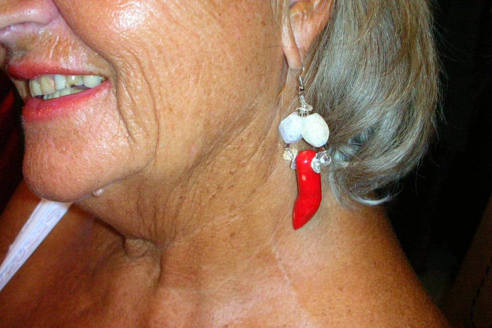 Boucles corail et cristal