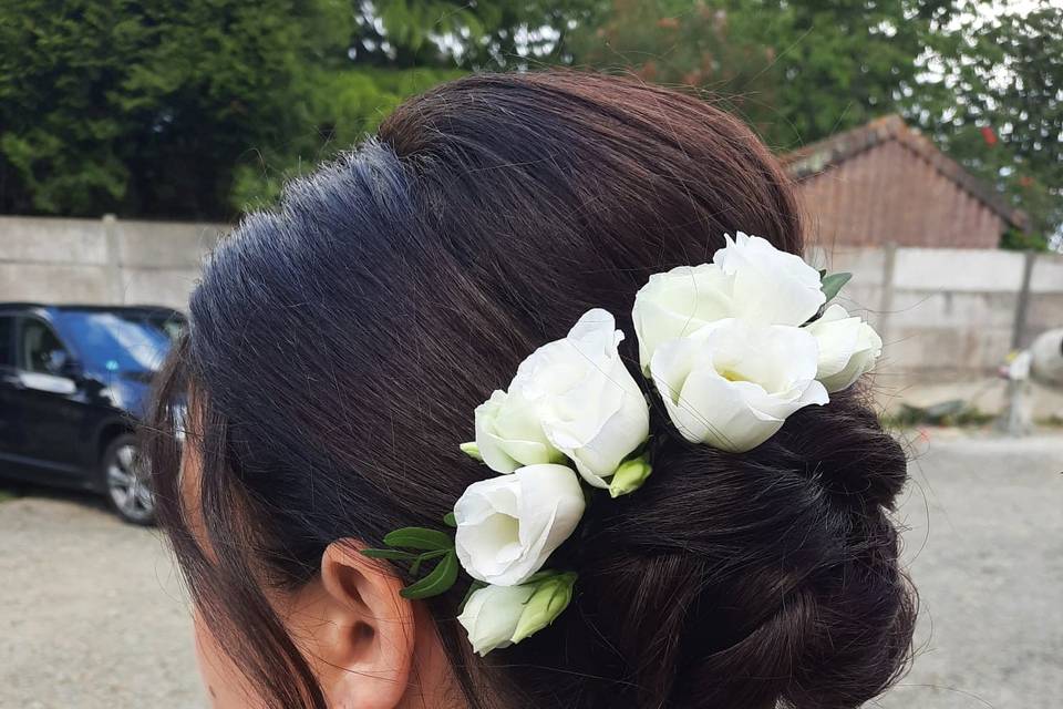 Chignon fleurs naturelles