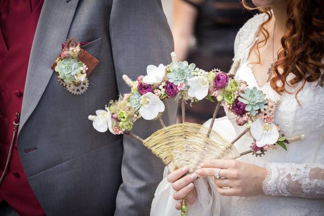 Bouquet de mariée avec bouton