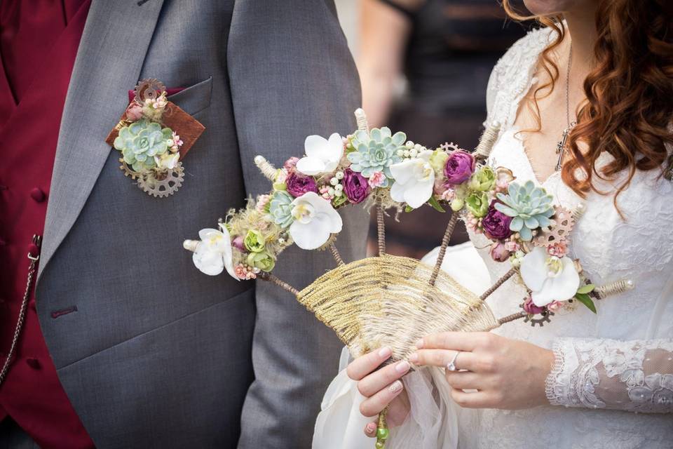 Bouquet de mariée avec bouton