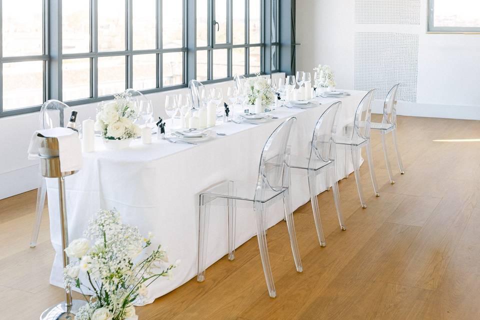 Table de mariage décorée