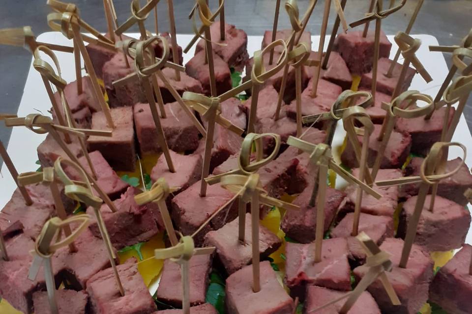 Brochete canard ananas