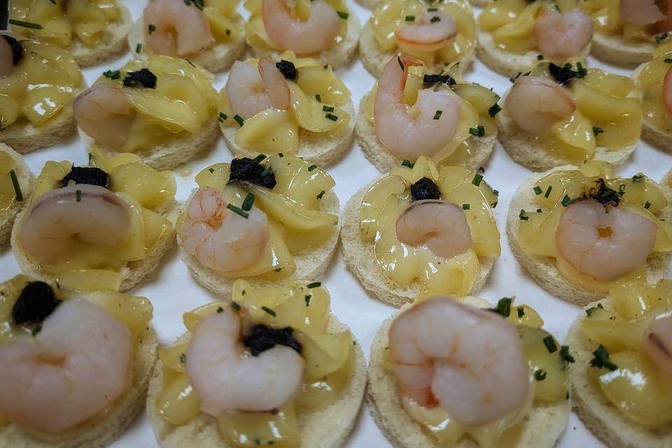 Pain toasté mayo crevette