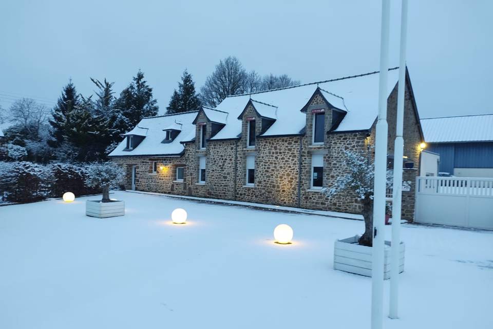 Salle de l’Écurie sous la neig