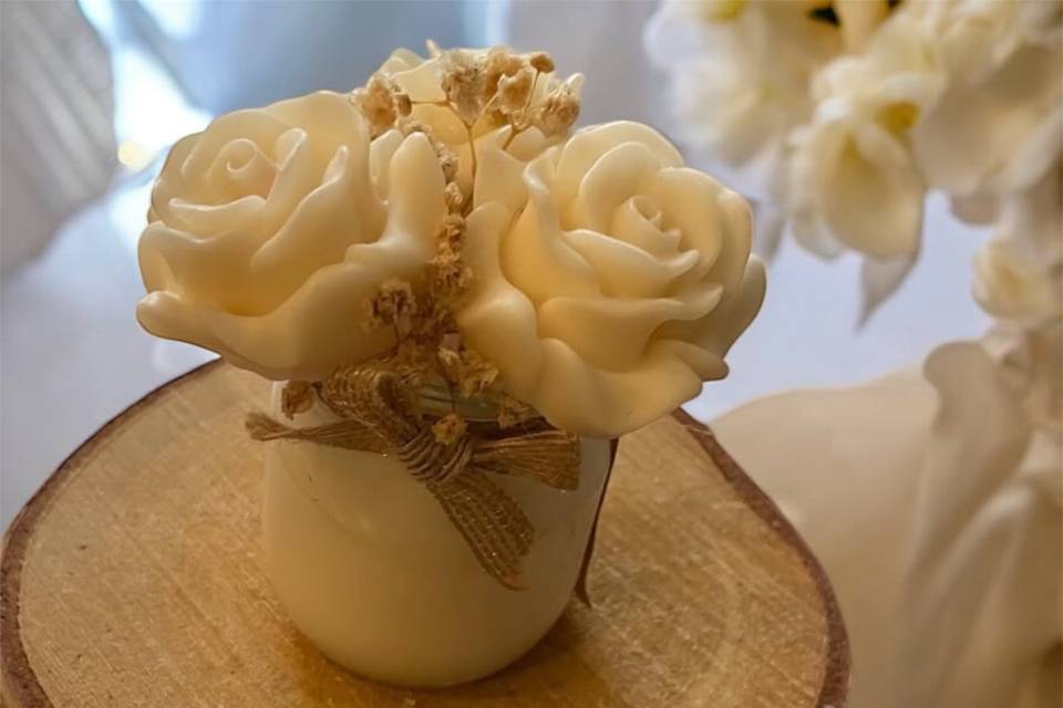 .bougie avec 3 fondants parfum
