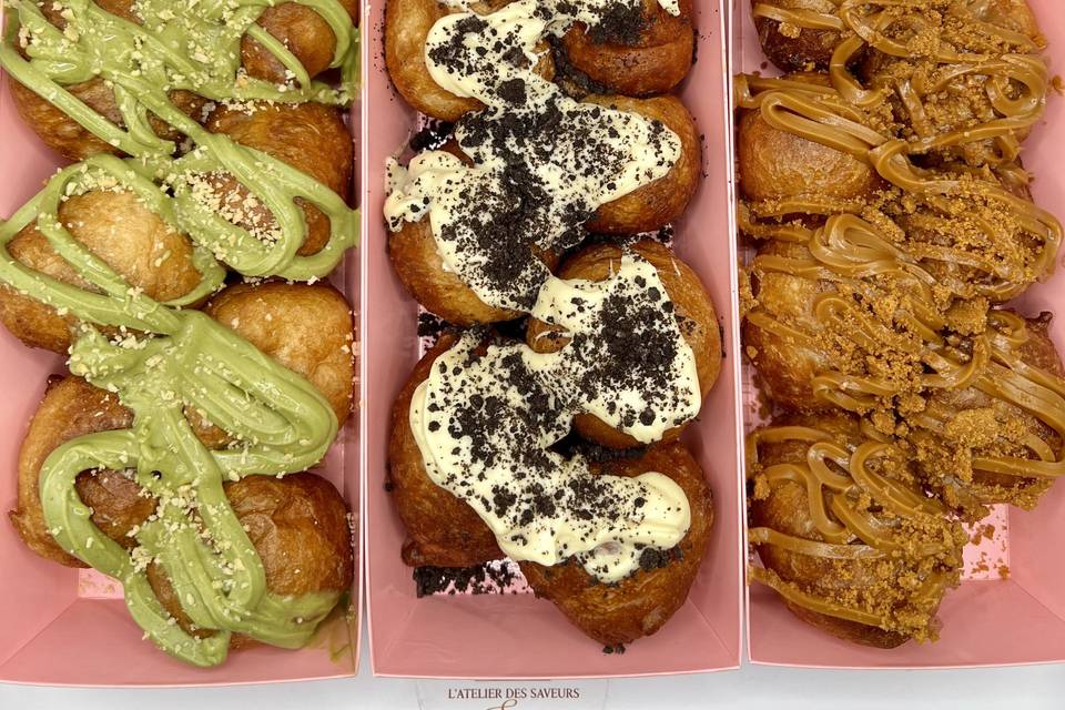 Beignets avec différent parfum