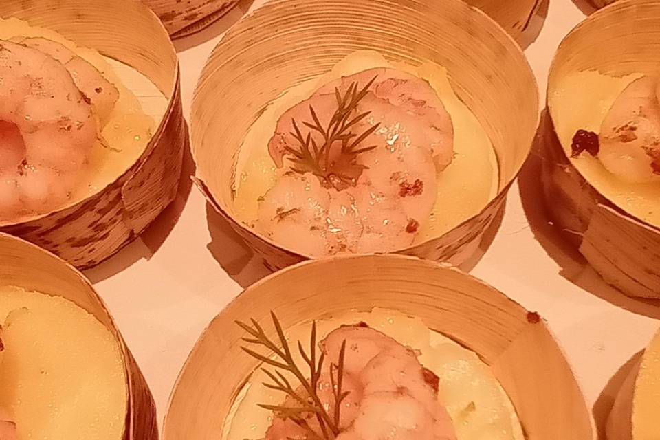 Carpaccio ananas gambas