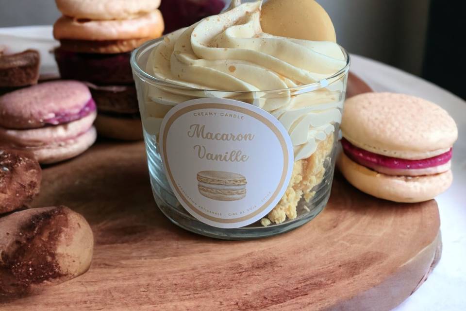 Bougie macaron vanille