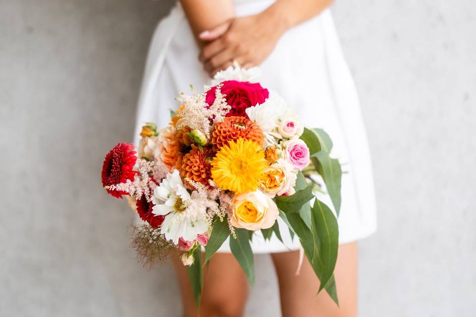 Bouquet de marié bohème