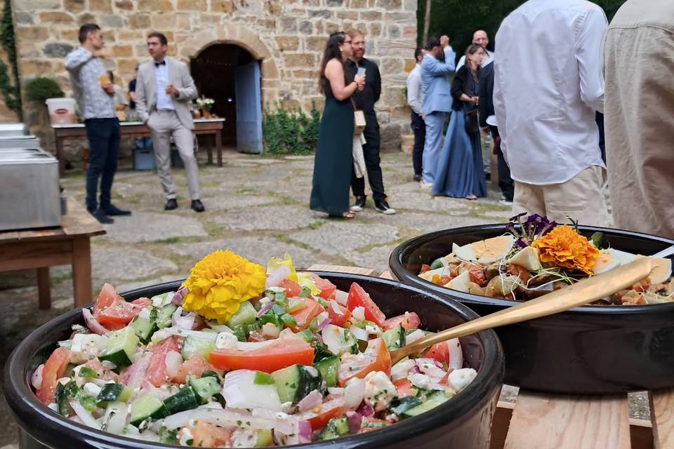 À l’arrivée du buffet
