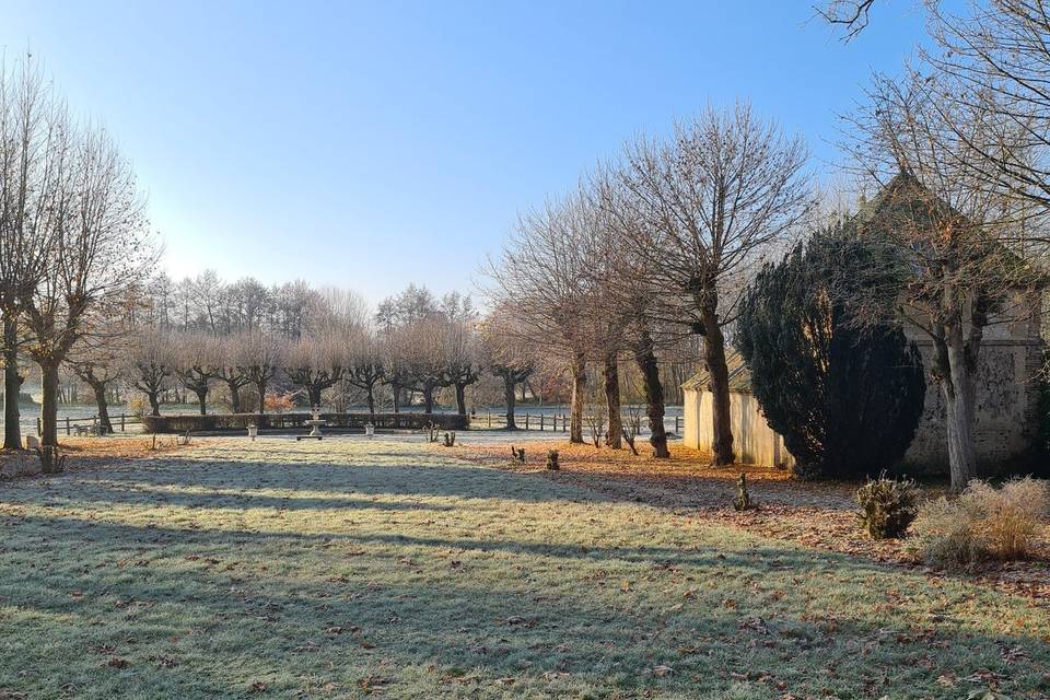 Le parterre central en décembr