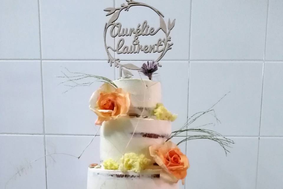 Naked cake romantique