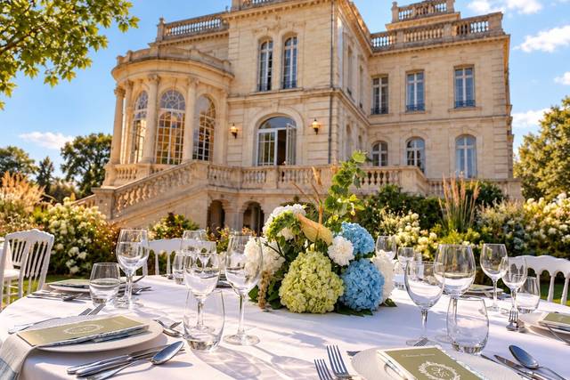Dîner dans le parc face au Châ