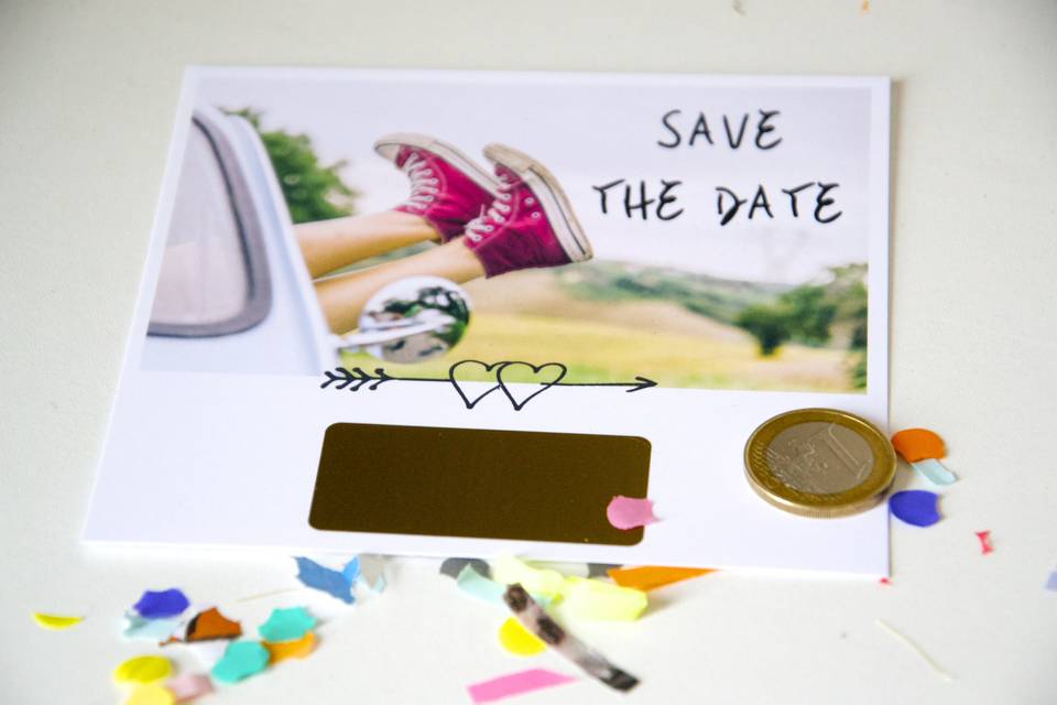 Carte à gratter Save the date