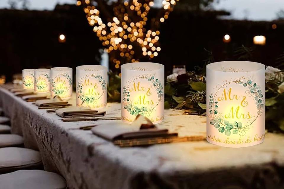 Table mariage ambiance bougies