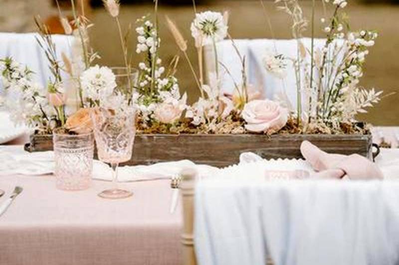 Table mariage fleurs naturelle
