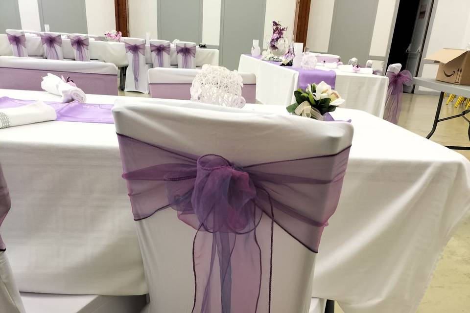 Mariage ton violet et orchidée