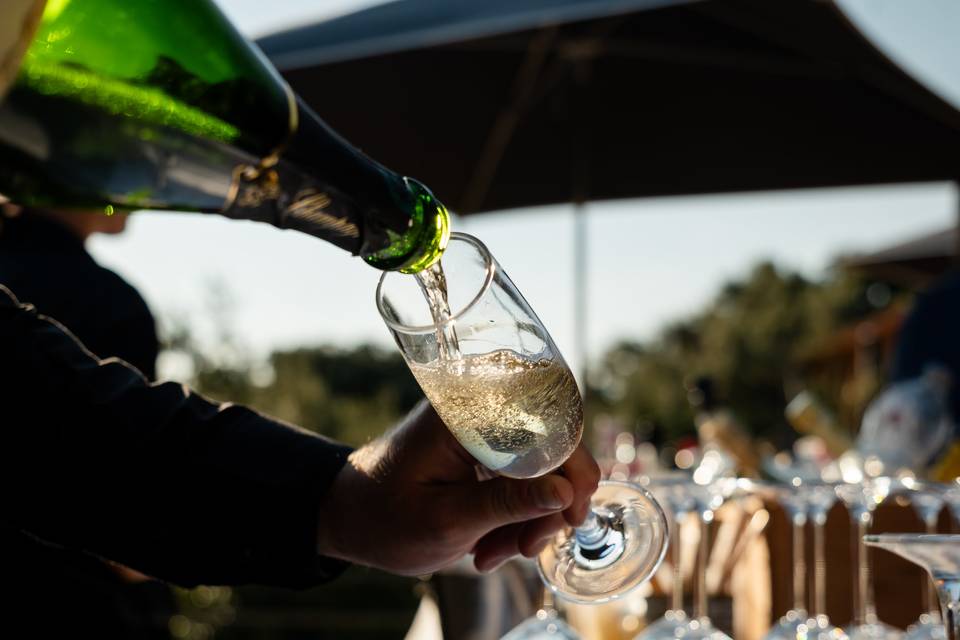 PREMIER PLAN LATÉRAL - SERVICE DE CHAMPAGNE´