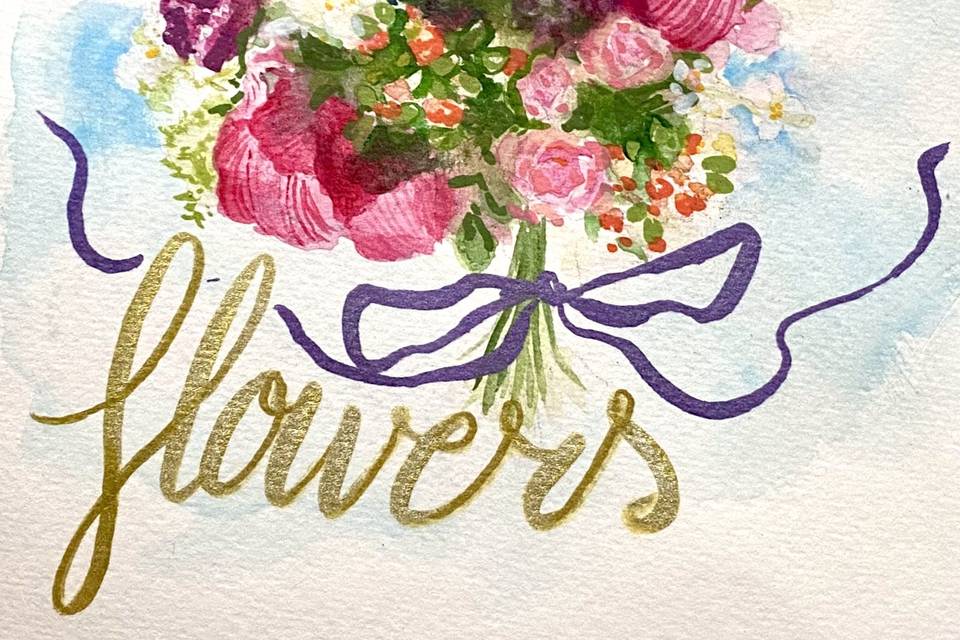 Bouquet de fleur aquarelle