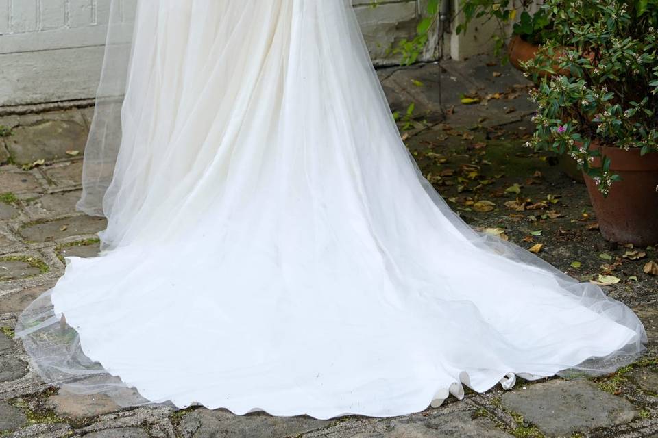 Robe de mariée tulle et traine