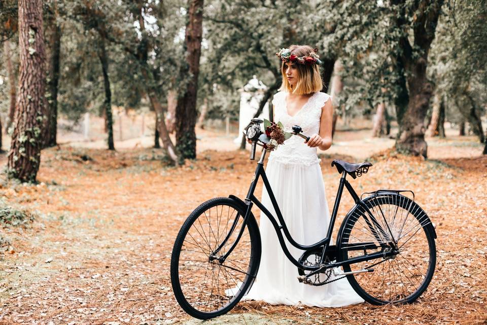 La mariée et son vélo