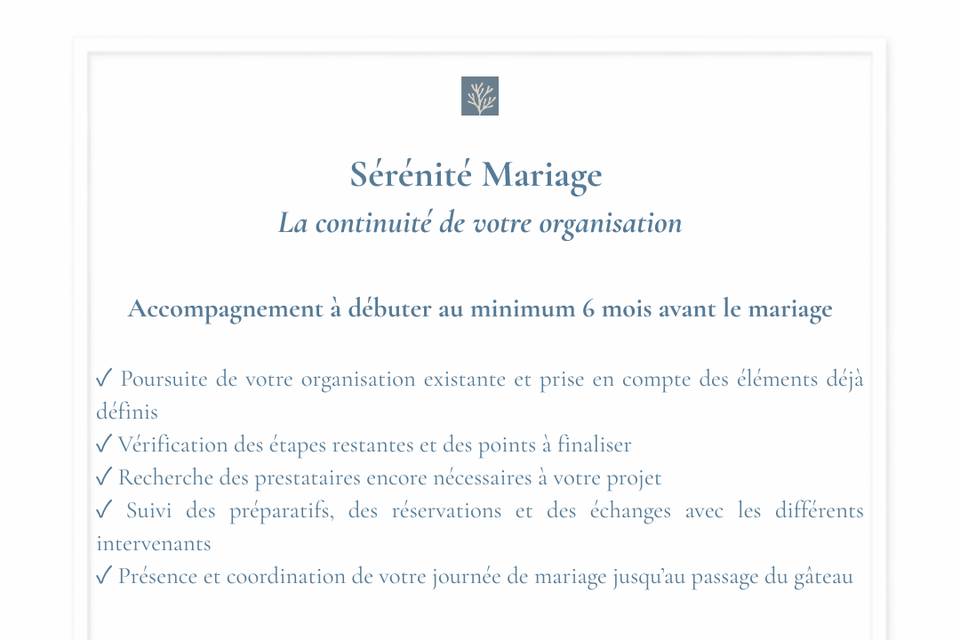 Formule Sérénité mariage