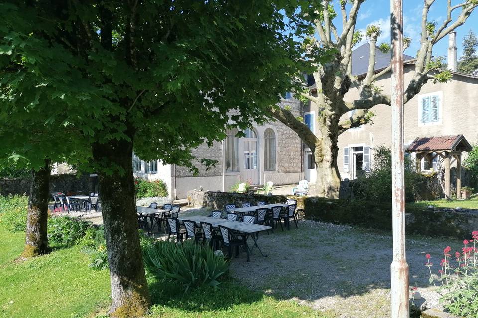 Terrasse avec vue sur le parc