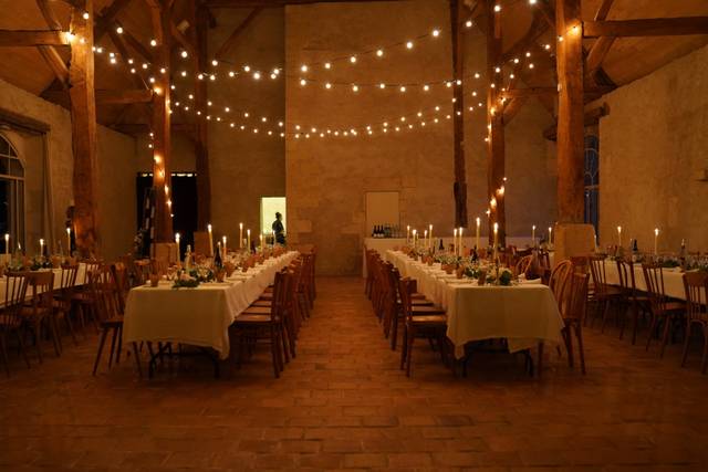 Chemin de table et bougies M&J