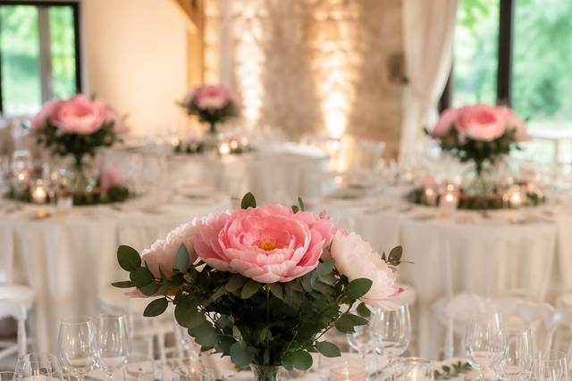 Fleurs en papier centre table