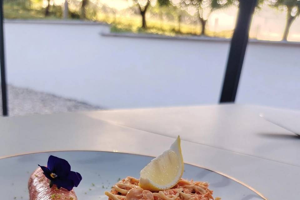 Canneloni de Crabre et salade