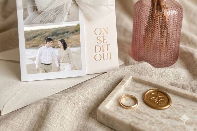Faire-part mariage noeud