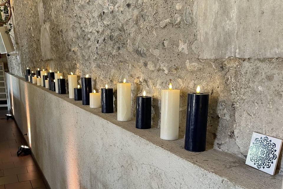 Bougies leds deco salle