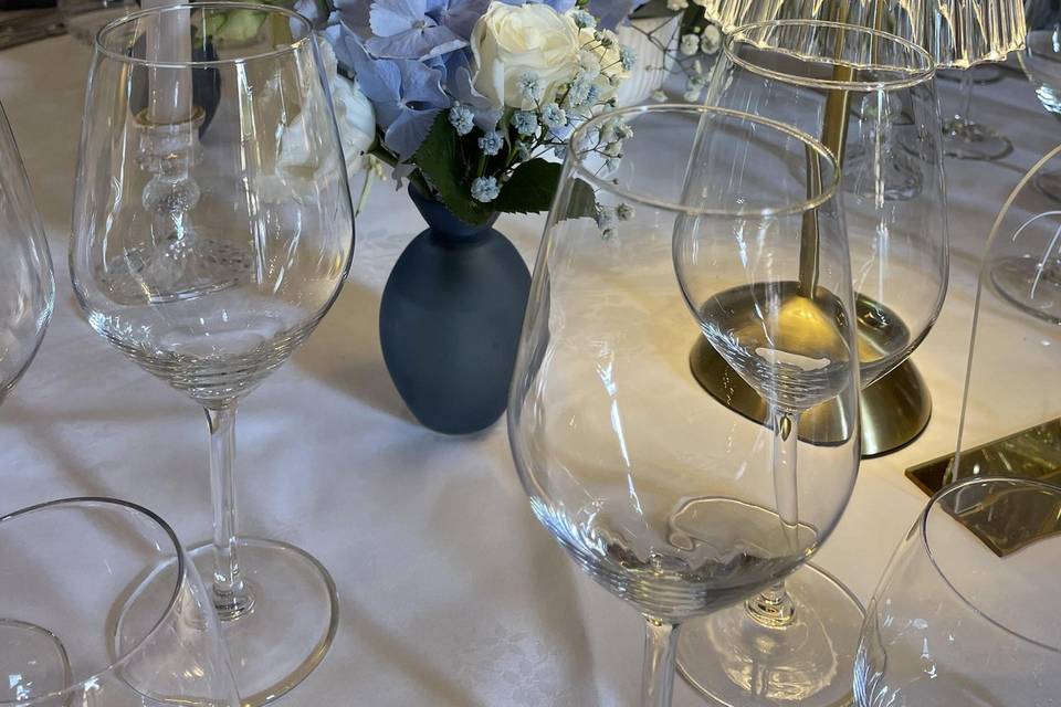 Table mariage bleu