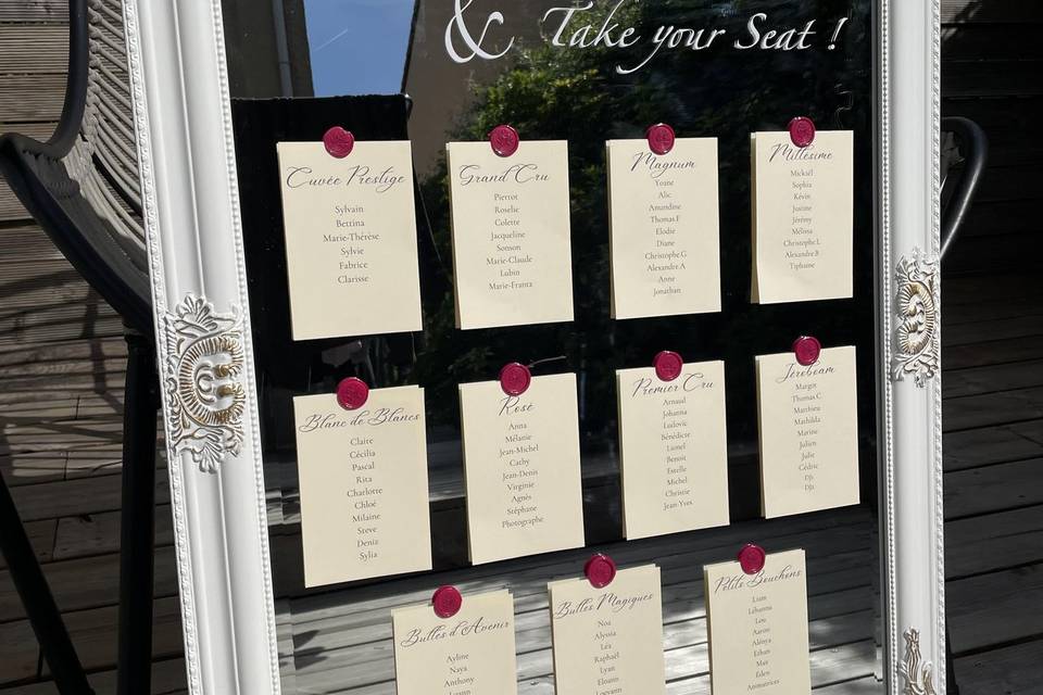 Plan de table miroir