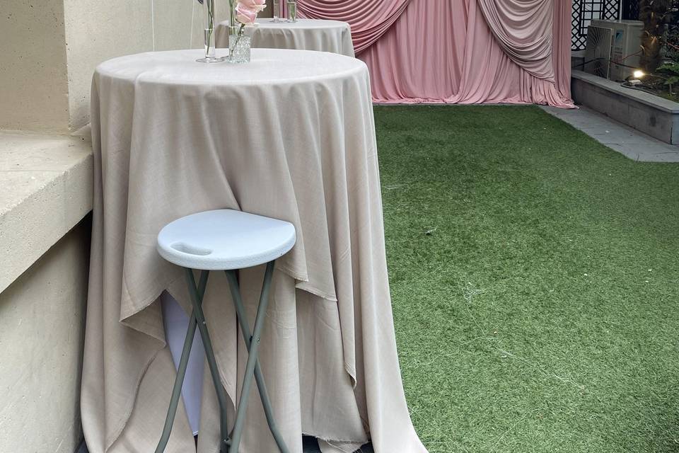 Décoration salle drapé