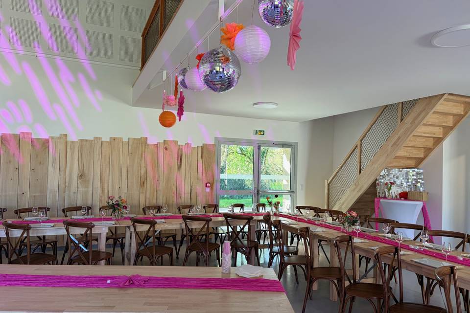 DECORATION REOSE ET FUCHSIA