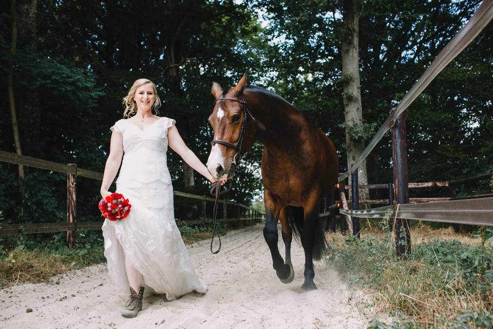 Robe de mariée pour monter à cheval