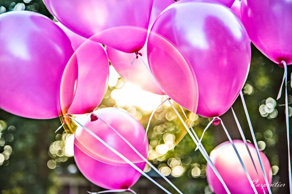 Photo mariage ballon rose