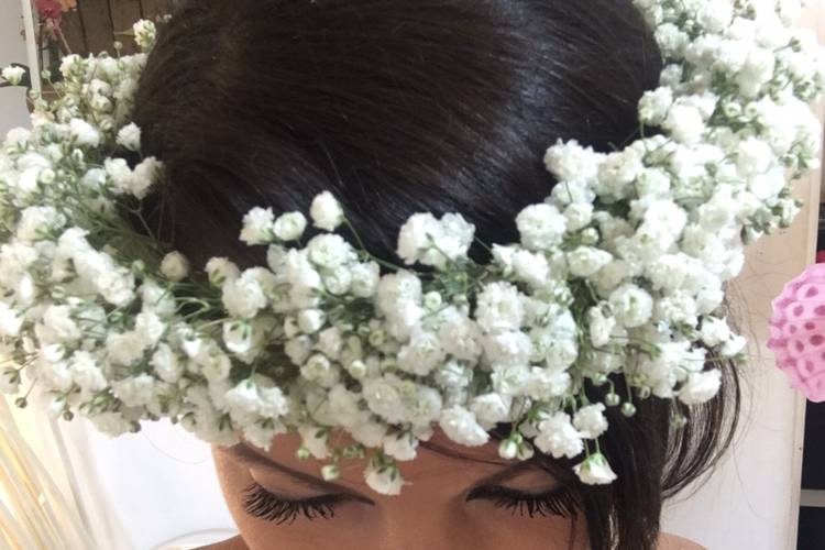 Couronne florale de gypsophile