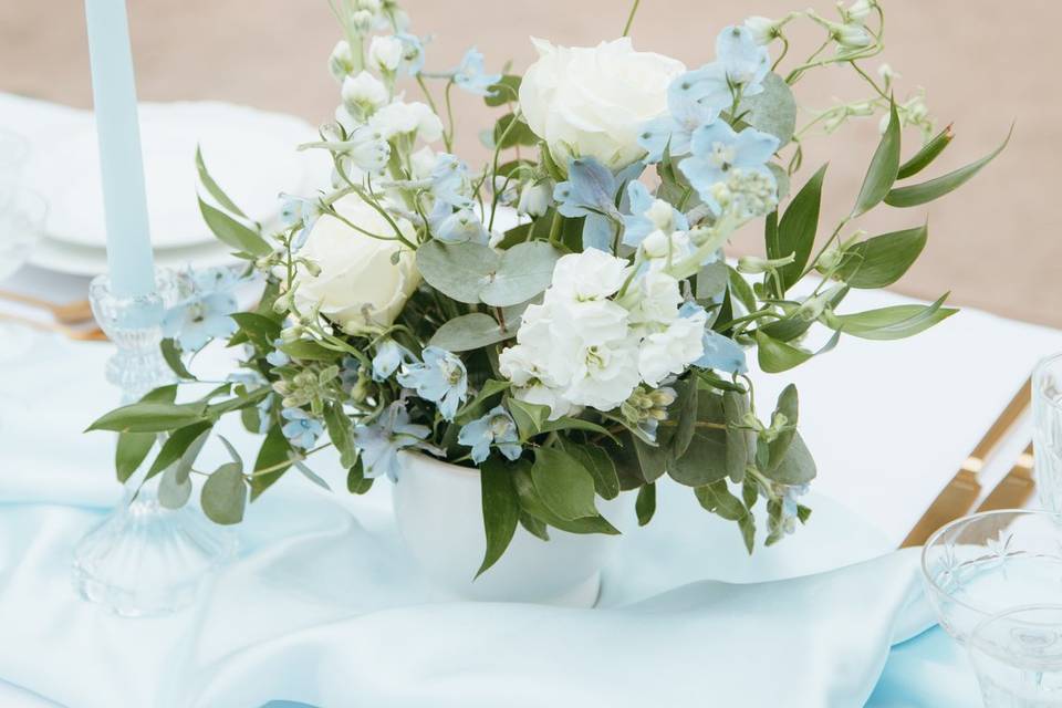Composition bleue et blanche