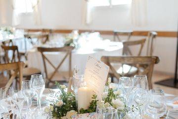 Centre de table couronne blanc