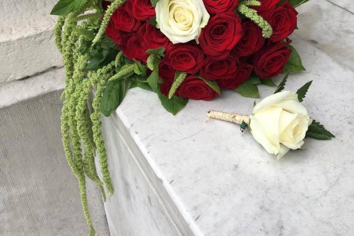 Bouquet de mariée, boutonniere