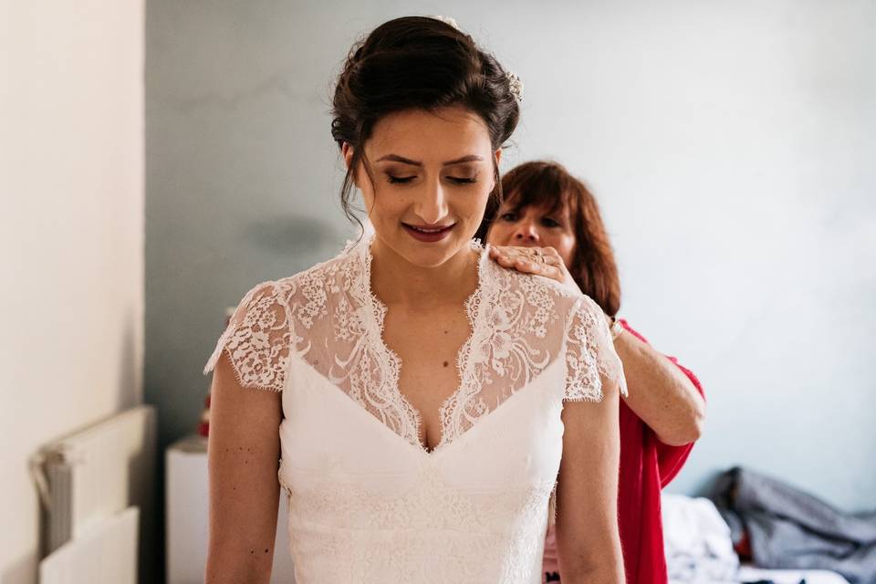 Maquillage sophistiqué mariée