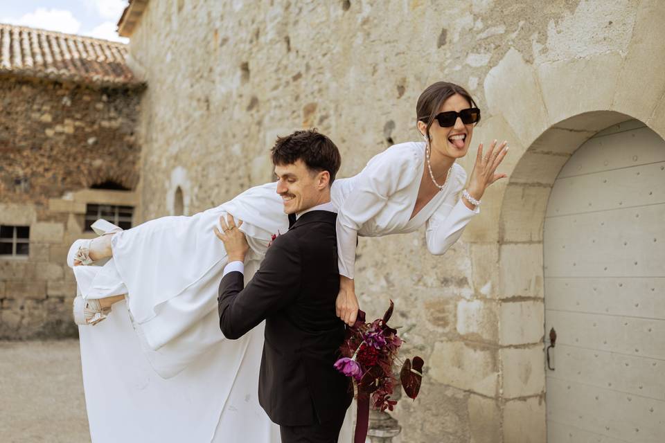 Photo fun des mariés