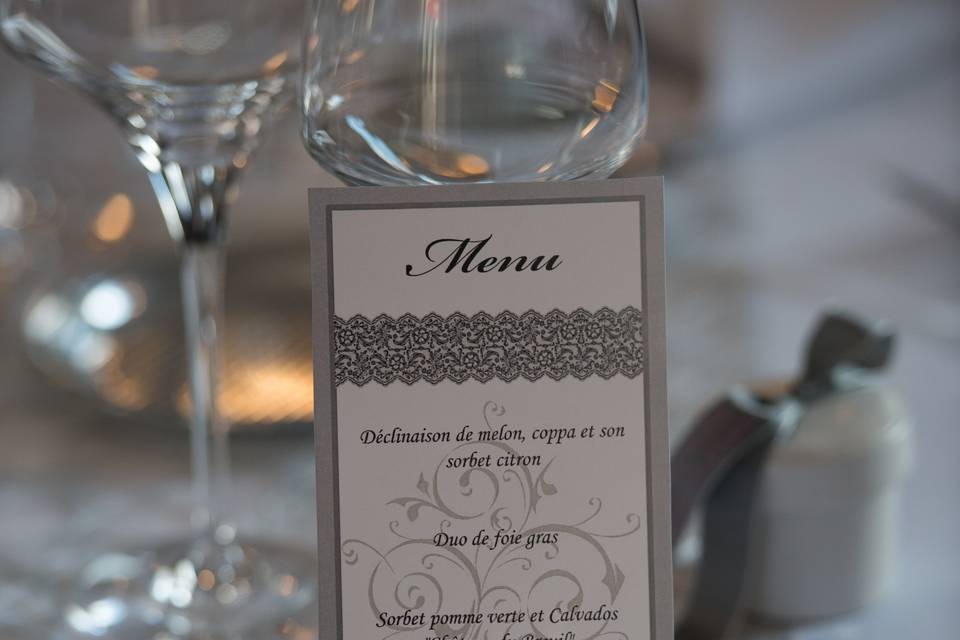 Menu mariage