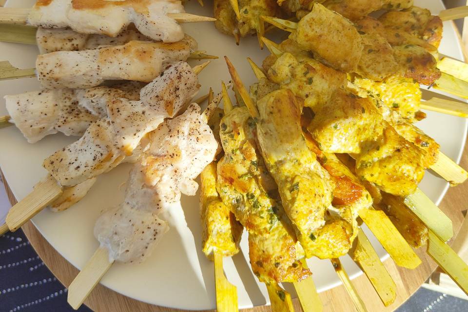 Brochettes marinées