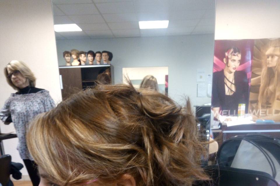 Chignon sur carré épaule