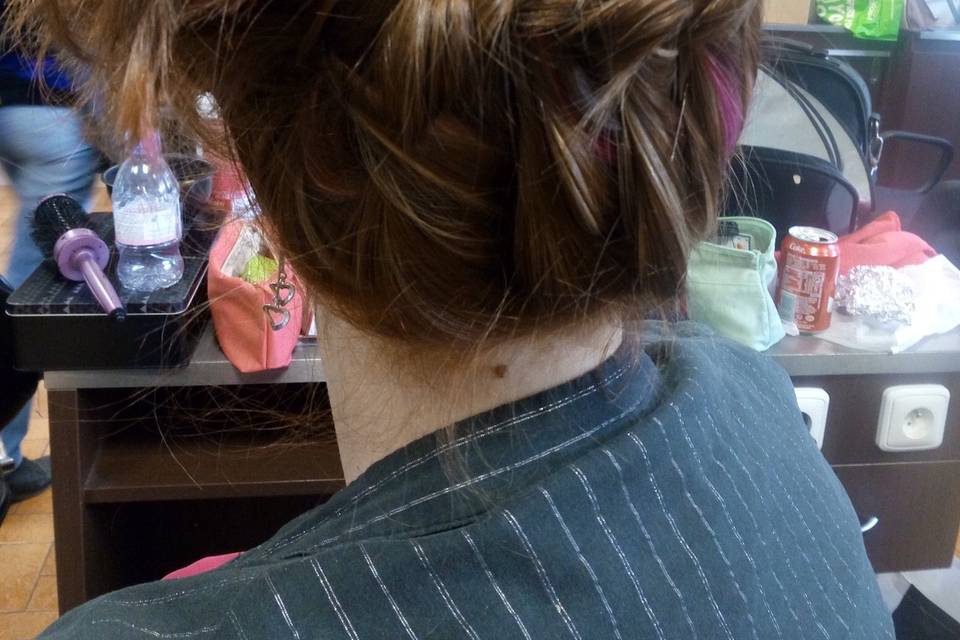 Chignon sur carré épaules