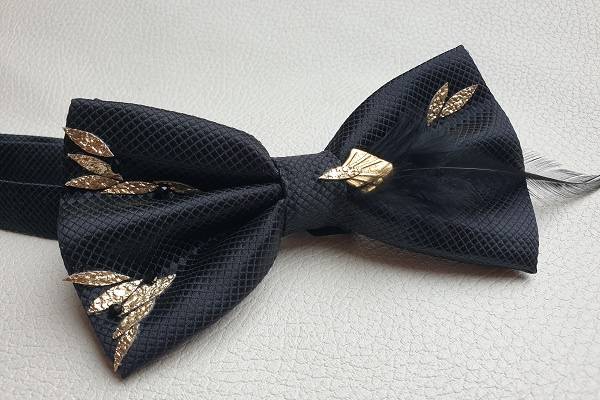 Nœud papillon cuir plume